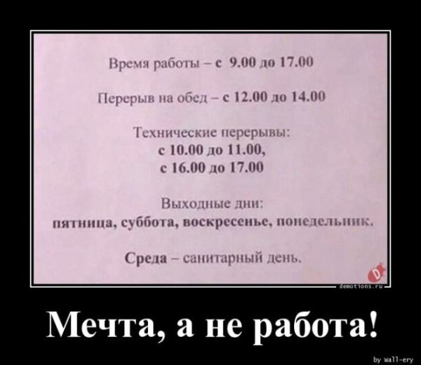 Демотиваторов пост: «Мечта, а не работа!» (15 фото)